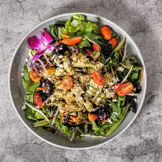 Pesto Chicken Harvest Salad.